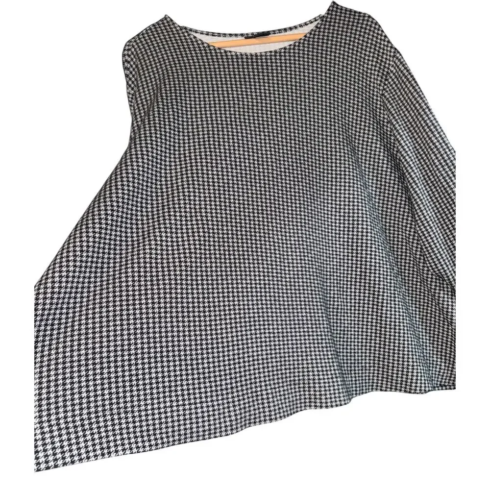 J Jill Wearever Houndstooth 1/2 Sleeve Top Women's‎ 4x Relaxed Work Career Soft